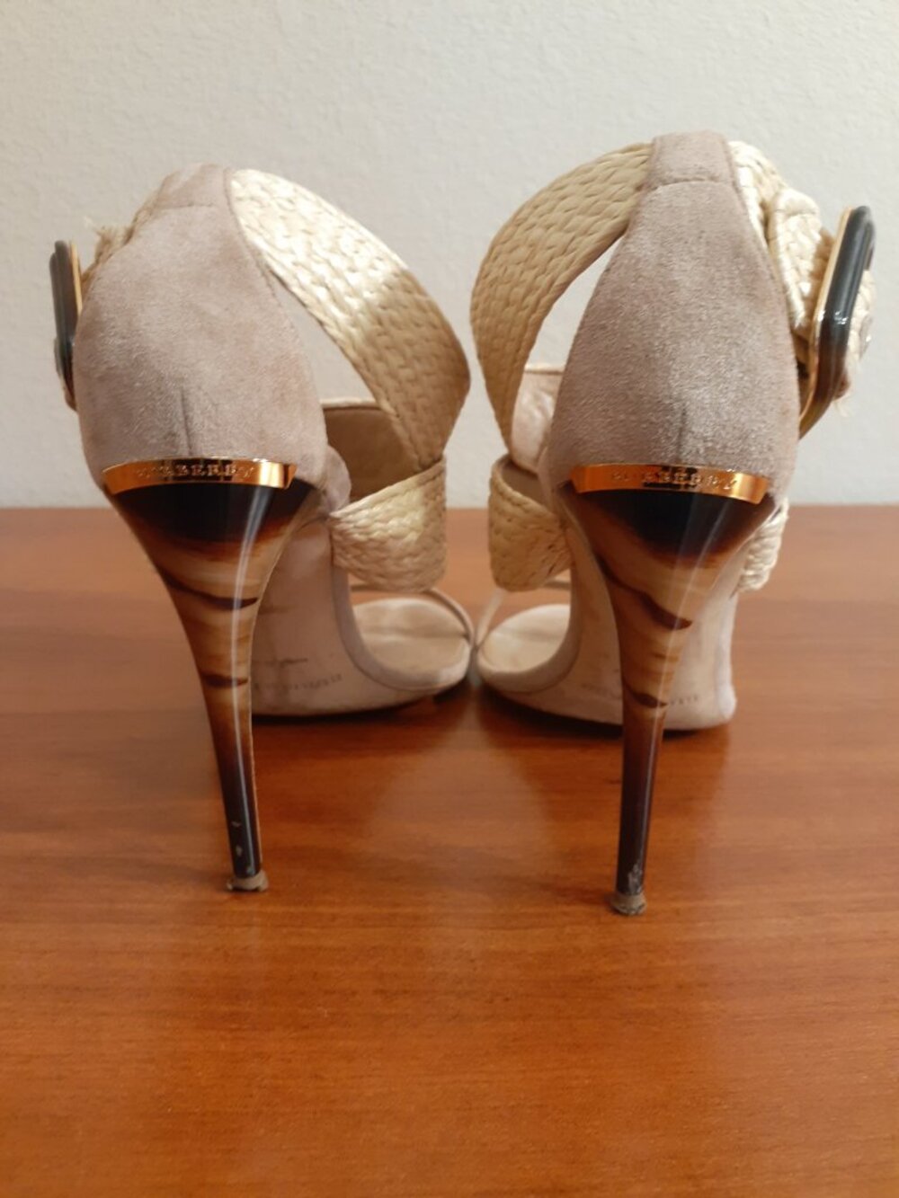 Burberry Woven Strap Tortoise Silietto Shoe